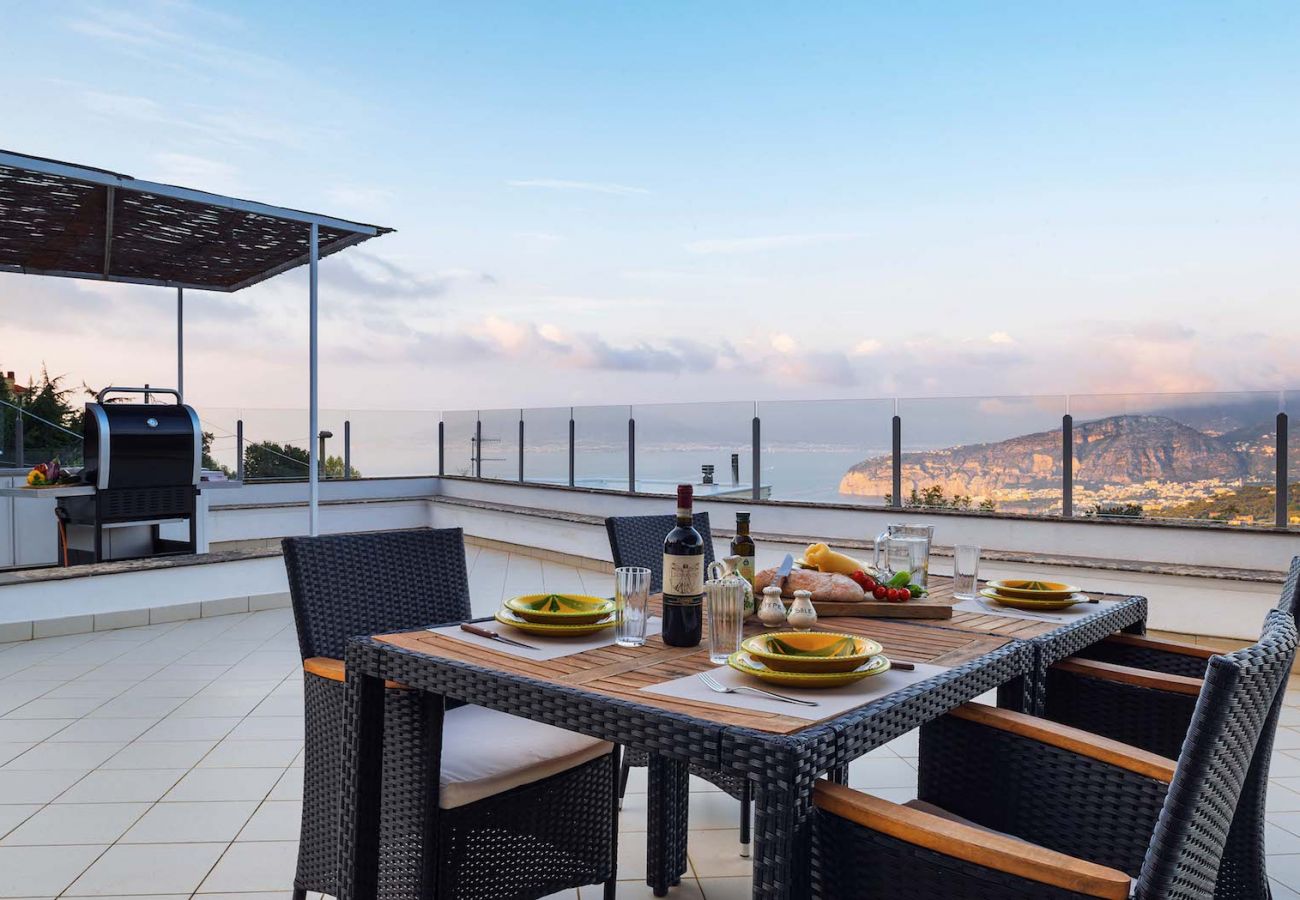 panoramic terrace with view overlooking sorrento coast, villa milena